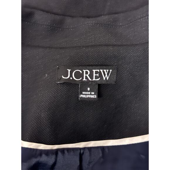 J Crew Jacket 8 Womens Vivienne Blazer Stretch Linen Black Gold Button - Picture 7 of 9